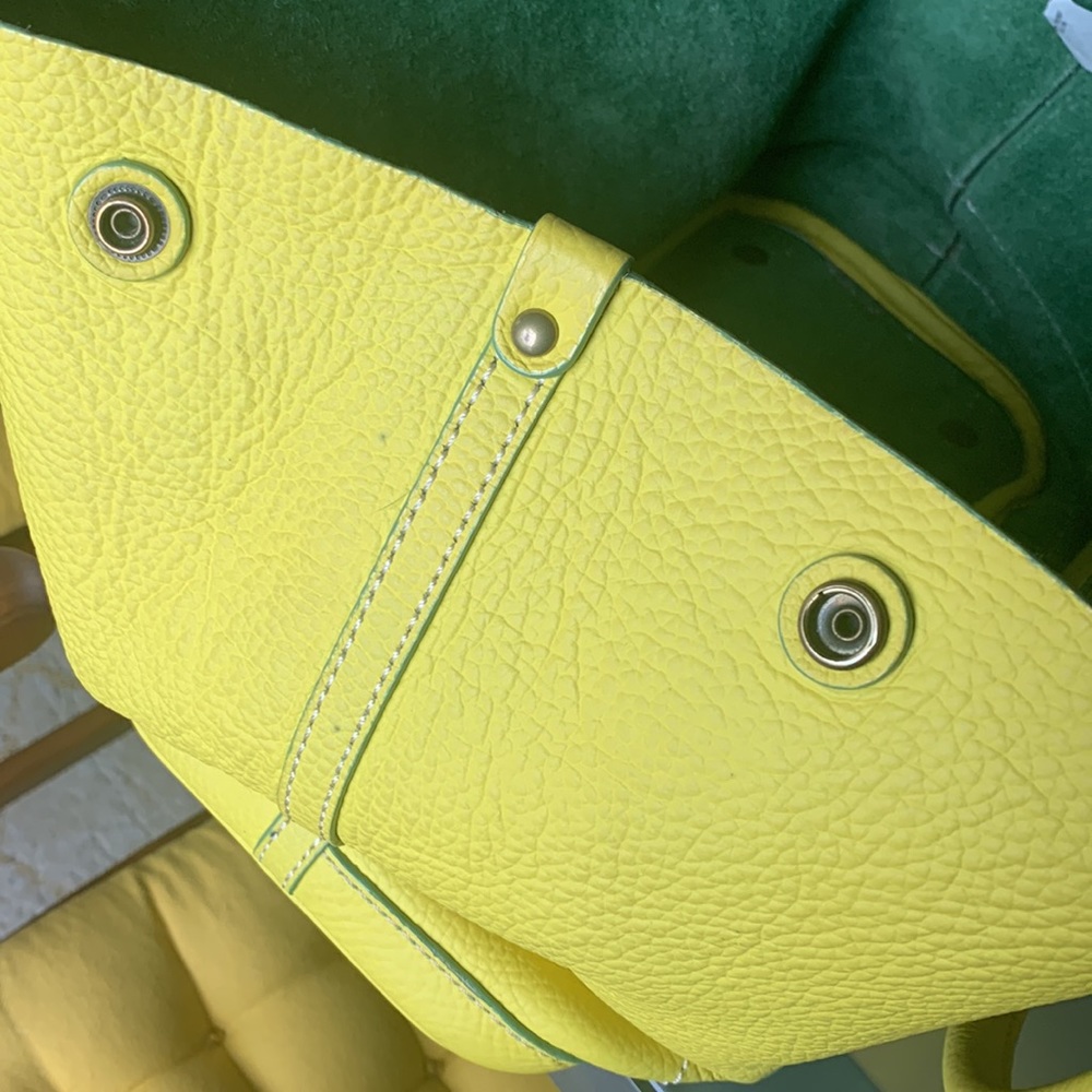 Borge Garveri J Crew yellow pebbled leather tote handbag - Picture 13 of 13
